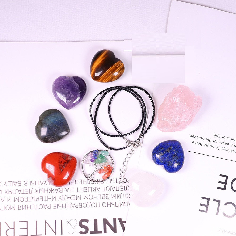 Natural Crystal Love Gem Handicraft Crystal Ornament Set