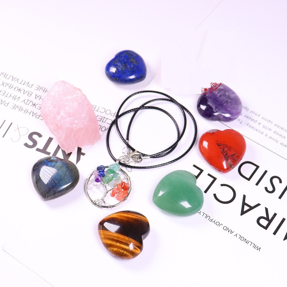 Natural Crystal Love Gem Handicraft Crystal Ornament Set