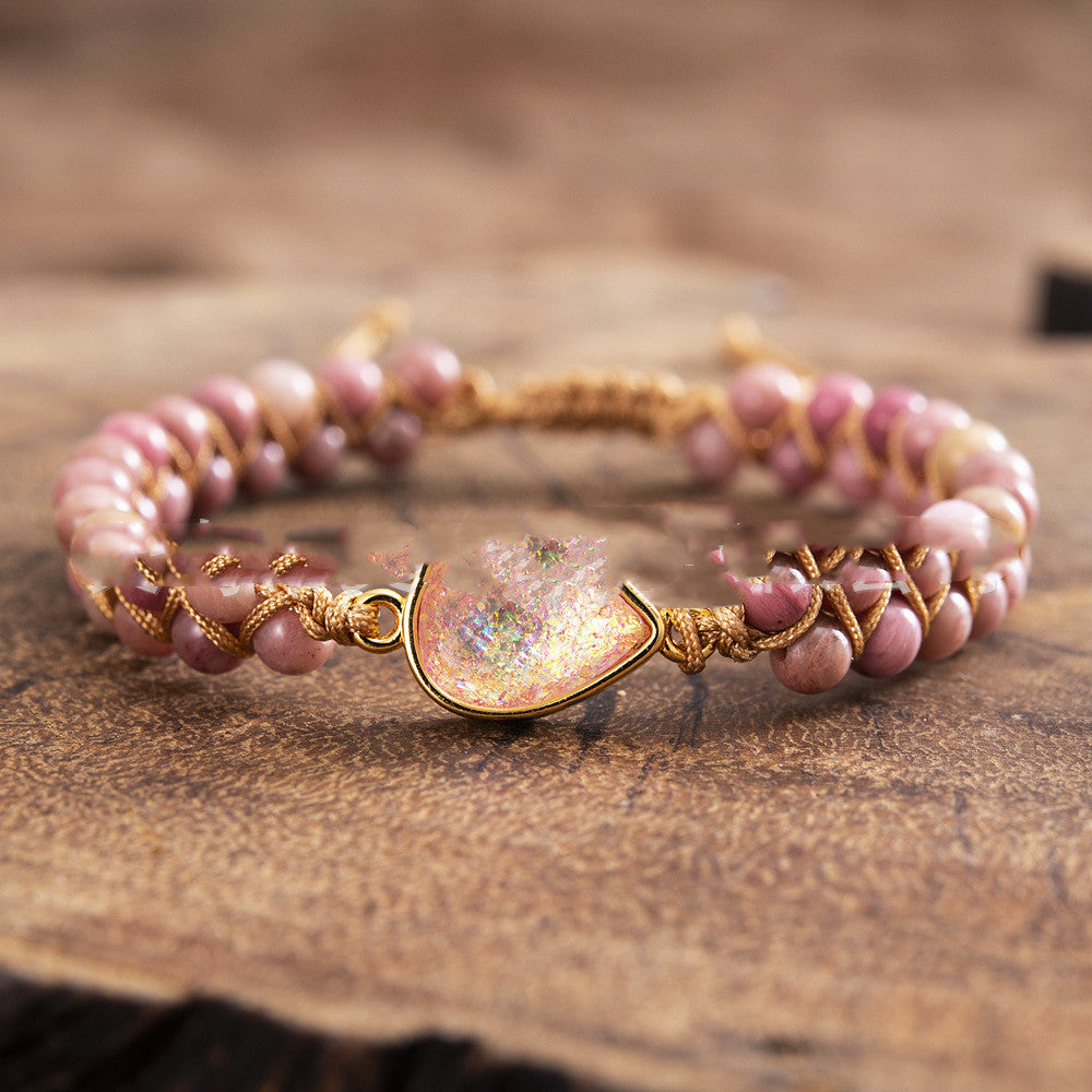 White Turquoise Braided Waterdrop Shape Colorful