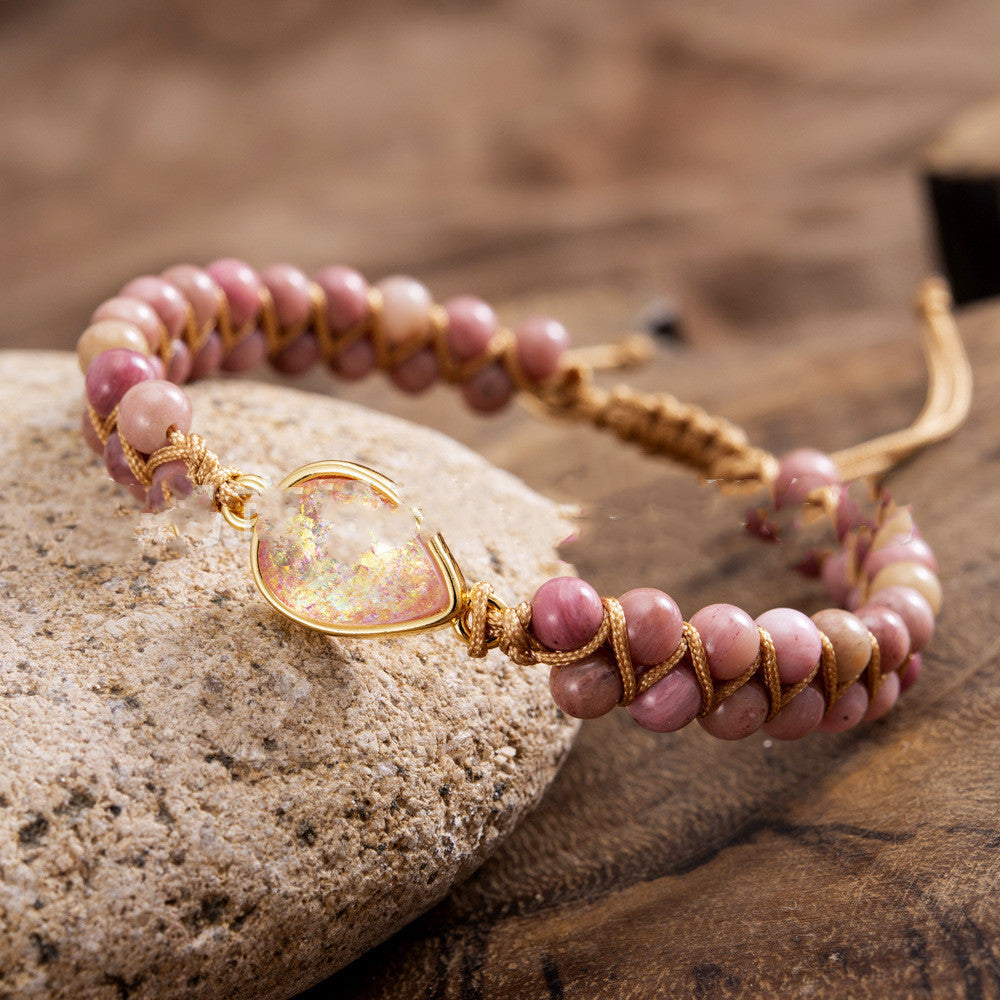 White Turquoise Braided Waterdrop Shape Colorful